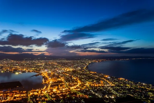 Vista nocturna de Hakodate
